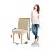 Conjunto de Mesa Henn Vértice Com 6 Cadeiras Tauá 160x80cm com Tampo de Vidro Nature/Off White/Linho S203-127/S04-502 