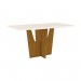 Conjunto de Mesa Henn Vértice Com 6 Cadeiras Tauá 160x80cm com Tampo de Vidro Nature/Off White/Linho S203-127/S04-502 