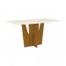 Conjunto de Mesa Henn Vértice Com 6 Cadeiras Tauá 160x80cm com Tampo de Vidro Nature/Off White/Marrom S203-127/S04-500