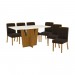 Conjunto de Mesa Henn Vértice Com 6 Cadeiras Tauá 160x80cm com Tampo de Vidro Nature/Off White/Marrom S203-127/S04-500