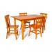 Conjunto Mesa Disamóveis Mônaco Torneada Madeira Maciça 4 Cadeiras 110x80cm Natural