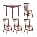 Conjunto Mesa Disamóveis Mônaco Torneada Madeira Maciça 4 Cadeiras 80x80cm Imbuia 