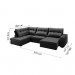 Estofado Konfort Texas Canto 270x180cm Retrátil/Reclinável TC-7029 Veludo Chumbo 