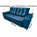 Estofado Versátil Estofados Paris 230cm Retrátil/Reclinável TB-007 Veludo Azul 