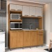 Cozinha Compacta Móveis Paraná Iara Pop 10 Portas 1 Gaveta Sem Tampo Freijó/Off White 2433.48