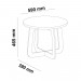 Mesa de Centro Artely Jasmin 59cm Redonda Pés Vazados 100% MDF Menta/Carvalho 004532