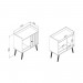 Aparador Café Movelbento MB 1058 1 Porta Pés Palito Mel/Off White MB 1058
