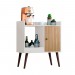 Aparador Café Movelbento MB 1058 1 Porta Pés Palito Mel/Off White MB 1058