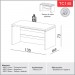 Mesa Escritório/Estudo Pradel Móveis TC145VW 135cm Com Negativo Tampo de Vidro Off White Brilho/Freijó (WJ) (DSC)