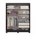 Guarda-Roupa Briz B66 2 Portas de Correr 2 Gavetas Com Espelho Com Pés Preto HP B66-157