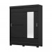 Guarda-Roupa Briz B66 2 Portas de Correr 2 Gavetas Com Espelho Com Pés Preto HP B66-157
