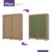 Guarda-Roupa Briz B353 2 Portas Deslizantes 2 Gavetas com Pés Jequitibá Brilho/Jequitibá Brilho/Verde HP B353-211