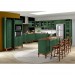 Aéreo Cozinha Linz 80cm 2 Portas Vidro Hannover Laca Verde Musgo/Imbuia Glazer 50700V-80 (066C/024B)