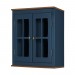 Aéreo Cozinha Linz 80cm 2 Portas Vidro Hannover Laca Azul Petróleo/Imbuia Glazer 50700V-80 (061C/024B) 
