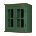 Aéreo Cozinha Linz 80cm 2 Portas Vidro Hannover Laca Verde Musgo/Imbuia Glazer 50700V-80 (066C/024B)