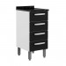 Balcão Bertolini +Evidence (7119-671-46) 40x89cm 4 Gavetas com Tampo Aço Branco/Preto