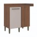Balcão Canto Reto Casamia Toronto 01 Porta 95cm Com Tampo Noce Oro/Cinnamon 4204