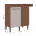 Balcão Canto Reto Casamia Toronto 01 Porta 95cm Com Tampo Noce Oro/Cinnamon 4204