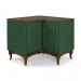 Balcão de Canto Linz 2 Portas Madeira Hannover Laca Verde Musgo/Imbuia Glazer 60707 (066C/024B) 