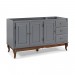 Balcão Pia Linz 160cm Hannover Laca Cinza Escuro/Imbuia Glazer 60704 (108C/024B) 