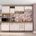 Balcão Poliman Barcelona 2 Portas 70cm Com Tampo Carvalho Oak/Off White 17024