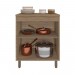 Balcão Poliman Barcelona 2 Portas 70cm Com Tampo Carvalho Oak/Off White 17024