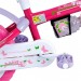 Bicicleta Aro 12 Infantil Houston Tina Mini Com Cestinha e Garrafinha Rosa/Branco TM121R