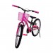 Bicicleta Aro 20 Juvenil Houston Nina Com Cestinha e Freio V-Brake Preto/Rosa NN201R