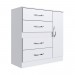 Cômoda/Sapateira IRM Ônix 1 Porta 4 Gavetas Branco/Rosa/Azul Flex CM7401