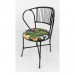 Conjunto de Mesa Famais Barcelona Ferro Preto Liso Artesanal com 4 Cadeiras com Tampo MDP Preto 80cm