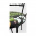 Conjunto de Mesa Famais Barcelona Ferro Preto Liso Artesanal com 4 Cadeiras com Tampo MDP Preto 80cm