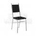 Conjunto Mesa Carraro 6 Lugares 1580/1724 Base Cromado Tampo Retangular em Vidro/Incolor/Preto