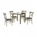 Conjunto de Mesa Decorlidi 120x80cm com 4 Cadeira Decorlidis Marrocos Ouro Envelhecido CD043 A