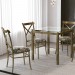 Conjunto de Mesa Decorlidi 120x80cm com 4 Cadeira Decorlidis Marrocos Ouro Envelhecido CD043 A