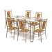 Conjunto de Mesa Decorlidi 160x80cm com 6 Cadeira Decorlidis Londres Ouro Envelhecido CD037 B 