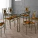 Conjunto de Mesa Decorlidi 160x80cm com 6 Cadeira Decorlidis Londres Ouro Envelhecido CD037 B 