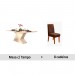 Conjunto de Mesa DJ Móveis Zafira com 8 Cadeiras Diva Madeira Com Estofado 200x100cm Off White/Ipê/Veludo Moca