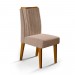 Conjunto de Mesa DJ Móveis Zafira com 8 Cadeiras Isis Madeira Com Estofado 200x100cm Off White/Ipê/Veludo Kraft 