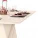 Conjunto de Mesa DJ Móveis Zafira com 8 Cadeiras Isis Madeira Com Estofado 200x100cm Off White/Ipê/Veludo Kraft 