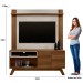 Conjunto Linea Brasil Painel Tulum Para TV até 55” + Rack Camboriú Flex Freijó/Freijó/Off White