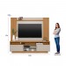 Conjunto Linea Brasil Rack Araçatuba + Painel Aurora Para TV até 60” Nature/Off White