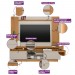 Conjunto Linea Brasil Rack Araçatuba + Painel Aurora Para TV até 60” Nature/Off White