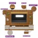 Conjunto Linea Brasil Rack + Painel + 2 Módulos Lateral Ouro Preto Ripado Nature/Off White 810010148-207039