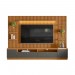 Conjunto Linea Brasil Rack + Painel + 2 Módulos Lateral Ouro Preto Ripado Nature/Chumbo 810010148-207063
