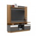 Conjunto Linea Brasil Rack Recife + Painel Aurora Para TV até 60” Amêndoa/Chumbo