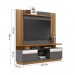 Conjunto Linea Brasil Rack Recife + Painel Aurora Para TV até 60” Amêndoa/Chumbo