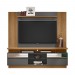 Conjunto Linea Brasil Rack Recife + Painel Aurora Para TV até 60” Amêndoa/Chumbo