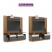 Conjunto Linea Brasil Rack Recife + Painel Aurora Para TV até 60” Amêndoa/Chumbo