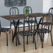 Conjunto Mesa Fabone Angélica 150x75cm com 6 Cadeiras Jasmim Craqueado Assento Preto Floral