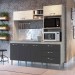 Cozinha Compacta IRM Aline 5 Portas 3 Gaveta Sem Pia Crema\Grafite CZ6653